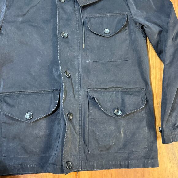 Ten C Mens Rain Coat Jacket Navy Parka Jacket 50 M1/B Navy Blue Hooded $1493 V19 - Picture 3 of 11